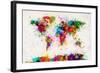 World Map Paint Splashes-Michael Tompsett-Framed Art Print