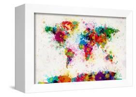 World Map Paint Splashes-Michael Tompsett-Framed Art Print