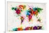 World Map Paint Splashes-Michael Tompsett-Framed Art Print