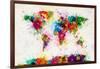 World Map Paint Splashes-Michael Tompsett-Framed Art Print