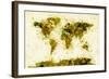 World Map Paint Splashes-Michael Tompsett-Framed Art Print