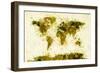 World Map Paint Splashes-Michael Tompsett-Framed Art Print