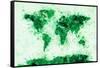 World Map Paint Splashes-Michael Tompsett-Framed Stretched Canvas