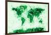 World Map Paint Splashes-Michael Tompsett-Framed Art Print