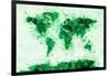 World Map Paint Splashes-Michael Tompsett-Framed Art Print