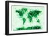 World Map Paint Splashes-Michael Tompsett-Framed Art Print