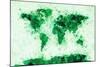 World Map Paint Splashes-Michael Tompsett-Mounted Art Print