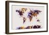 World Map Paint Splashes-Michael Tompsett-Framed Premium Giclee Print