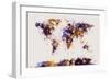 World Map Paint Splashes-Michael Tompsett-Framed Premium Giclee Print