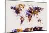 World Map Paint Splashes-Michael Tompsett-Mounted Premium Giclee Print