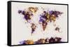 World Map Paint Splashes-Michael Tompsett-Framed Stretched Canvas