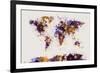 World Map Paint Splashes-Michael Tompsett-Framed Art Print