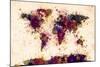 World Map Paint Splashes-Michael Tompsett-Mounted Art Print