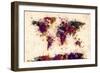 World Map Paint Splashes-Michael Tompsett-Framed Art Print