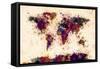 World Map Paint Splashes-Michael Tompsett-Framed Stretched Canvas