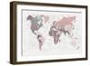 World Map Pink Green 2-Urban Epiphany-Framed Art Print