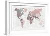 World Map Pink Green 2-Urban Epiphany-Framed Art Print