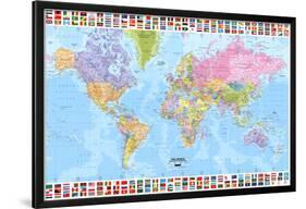 World Map - Political-null-Lamina Framed Poster