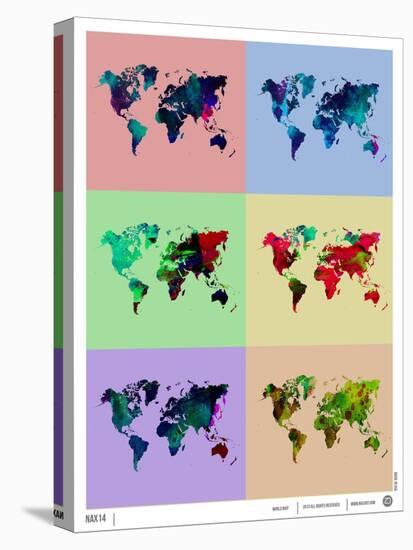 World Map Poster-NaxArt-Stretched Canvas