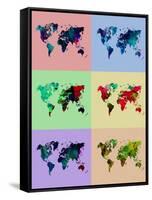 World Map Poster-NaxArt-Framed Stretched Canvas