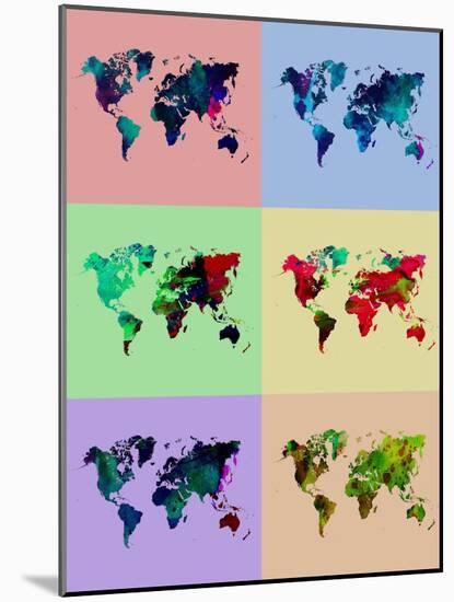 World Map Poster-NaxArt-Mounted Art Print