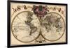 World Map Prepared for Then French King-Guillaume De Lisle-Framed Art Print