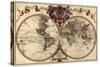 World Map Prepared for Then French King-Guillaume De Lisle-Stretched Canvas