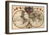 World Map Prepared for Then French King-Guillaume De Lisle-Framed Art Print