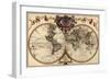 World Map Prepared for Then French King-Guillaume De Lisle-Framed Art Print