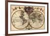 World Map Prepared for Then French King-Guillaume De Lisle-Framed Premium Giclee Print