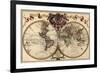 World Map Prepared for Then French King-Guillaume De Lisle-Framed Premium Giclee Print