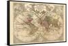 World Map Prepared for Then French King-Guillaume De Lisle-Framed Stretched Canvas