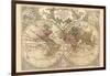 World Map Prepared for Then French King-Guillaume De Lisle-Framed Art Print