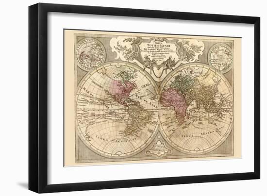 World Map Prepared for Then French King-Guillaume De Lisle-Framed Art Print