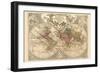 World Map Prepared for Then French King-Guillaume De Lisle-Framed Art Print