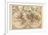 World Map Prepared for Then French King-Guillaume De Lisle-Framed Premium Giclee Print