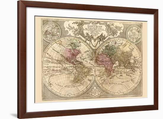 World Map Prepared for Then French King-Guillaume De Lisle-Framed Premium Giclee Print