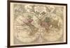 World Map Prepared for Then French King-Guillaume De Lisle-Framed Art Print