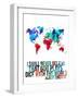 World Map Quote Albert Einstein-NaxArt-Framed Art Print