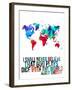 World Map Quote Albert Einstein-NaxArt-Framed Art Print