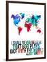 World Map Quote Albert Einstein-NaxArt-Framed Art Print