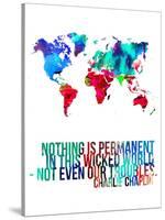 World Map Quote Charlie Chaplin-NaxArt-Stretched Canvas