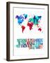 World Map Quote Charlie Chaplin-NaxArt-Framed Art Print