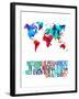 World Map Quote Charlie Chaplin-NaxArt-Framed Art Print