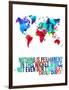 World Map Quote Charlie Chaplin-NaxArt-Framed Art Print