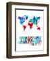 World Map Quote Charlie Chaplin-NaxArt-Framed Art Print