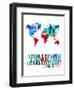 World Map Quote Charlie Chaplin-NaxArt-Framed Art Print