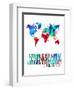 World Map Quote Charlie Chaplin-NaxArt-Framed Art Print