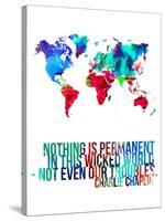 World Map Quote Charlie Chaplin-NaxArt-Stretched Canvas