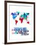 World Map Quote Leo Tolstoy-NaxArt-Framed Art Print